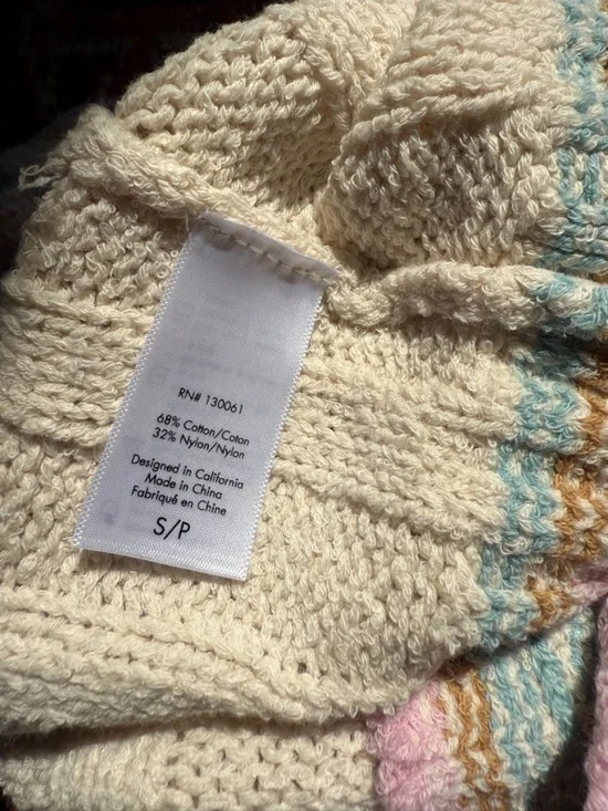 NWT l*space Ivy Cream Knit Crop Tank Top with Pastel Trim - Picture 9 of 11